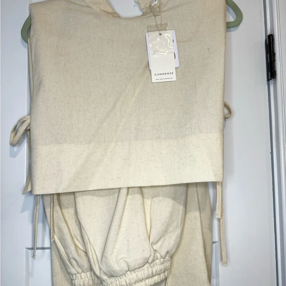 Commense Cream Wide Leg Pants - Picture 5 of 5